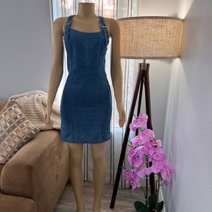 Vintage California Gold Rush Denim Sheath Dress Size 5 Sleeveless Retro